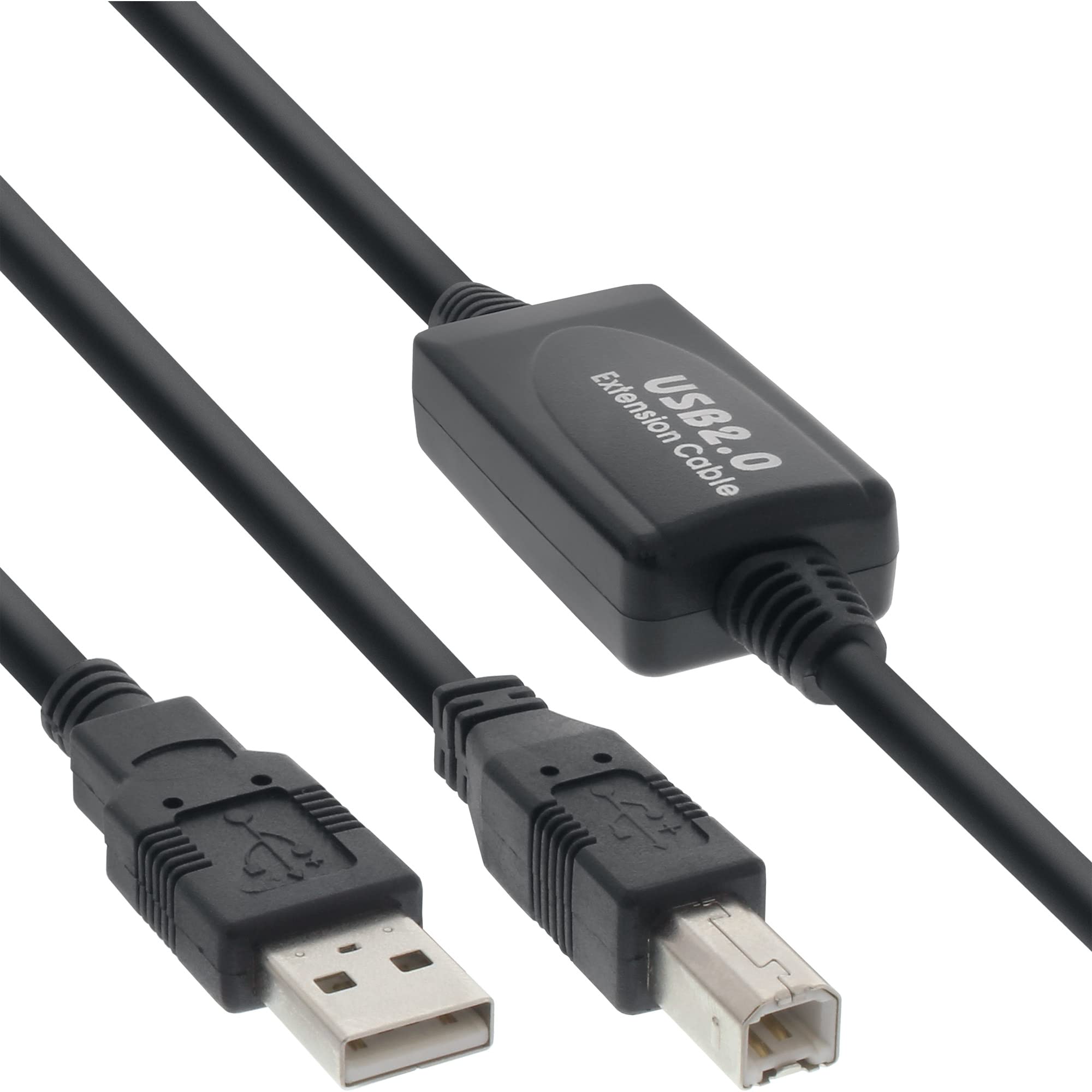 InLine 10m Active A to B USB 2.0 Cable - Black