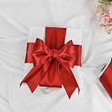 YAAVAAW 22m Burgundy Red Satin Ribbon 75mm Thick Gift Wrapping 3 Inch Wide view 3