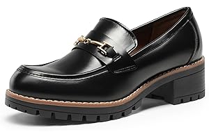 DREAM PAIRS Women's Chunky Loafers, Platform Comfortable Slip-On Dressy Business Casual Shoes