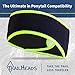 TrailHeads Women’s Ponytail Headband | Fleece Earband | Winter Running Headband - Black/hi-vis