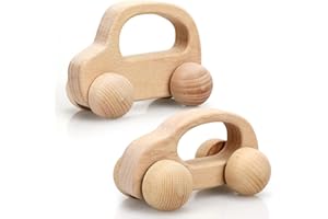 TOY Life Wooden Toys Cars, Montessori Baby Toys 6-12 Months, Wooden Baby Toys Rattle Cars for Toddlers 1-3, Baby Boy Girl Nursery Decor, Montessori Toys for 1 Year Old Boy Christmas Birthday Gift