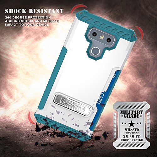 LG G6 Case, Trishield Durable Shockproof Rugged Full Body Protection Armor Phone Cover With Built in kickstand Card Slot Belt Clip Holster Screen Protector Lanyard Loop Parasailing