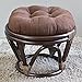 International Caravan 3301-MS-GY-IC Furniture Piece Rattan Ottoman with Micro Suede Cushion