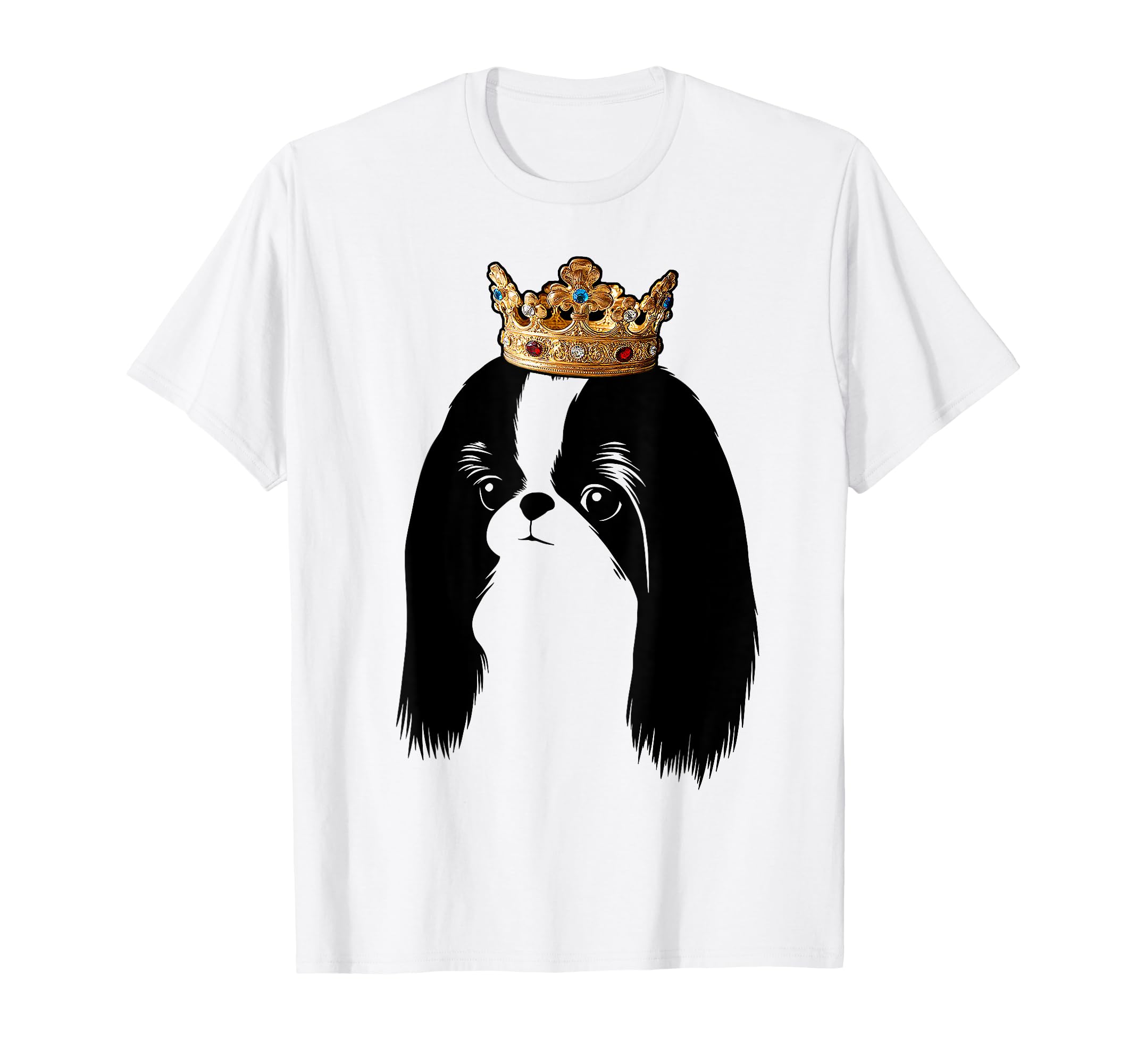 Japanese Chin Dog Wearing Crown T-Shirt
