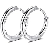 316L Surgical stainless steel hoop earrings 8mm/10mm/12mm Hypoallergenic Huggie Earrings Small Hoop Sliver Black Sleeper Earrings For Women Men
