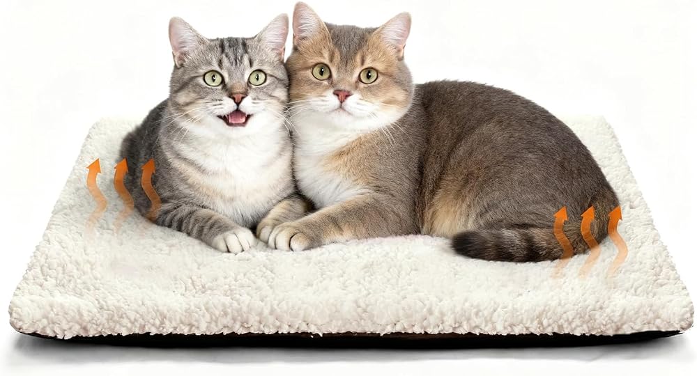 MORA PETS Self Heating Cat Bed 74x47cm Non-Slip Removable Cover