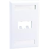 Panduit CFPL2WHY 2-Port Mini-Com Single-Gang Faceplate with Labels, Classic Series, White