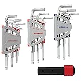 WORKPRO Allen Wrench Set, 27-piece Long Arm Ball
