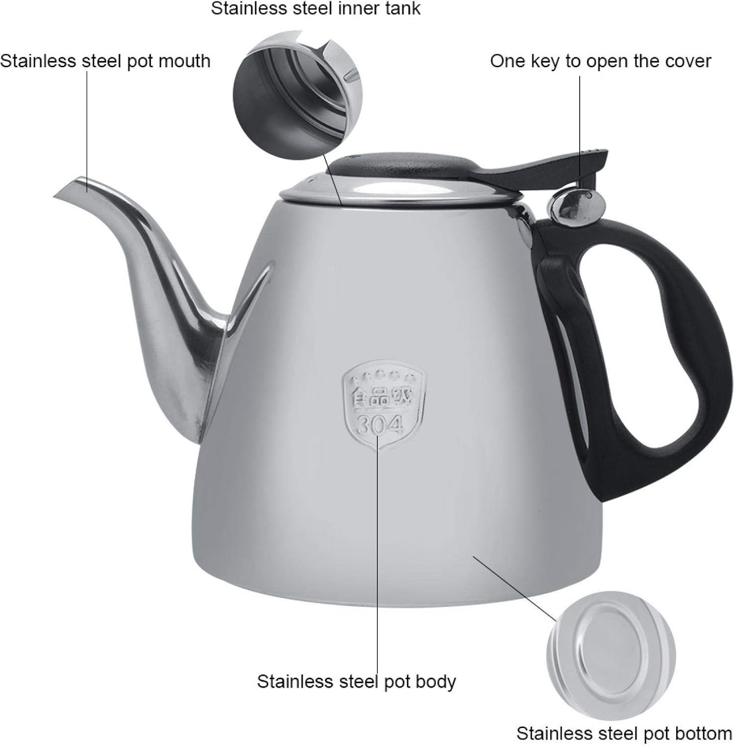 Stainless Steel Teapot - Image 3