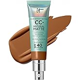 IT Cosmetics CC+ Cream Natural Matte - Poreless Full Coverage Foundation With SPF 40, 16HR Shine Control, Color-Corrector, Skin-Balancing Serum, Sweat-proof, Noncomedogenic for Oily Skin - 1.08 fl oz