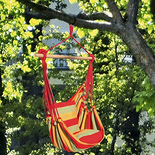 s`home Tobago / Hängesessel mit 2 Kissen / rot, grün, gelb – Bild 3