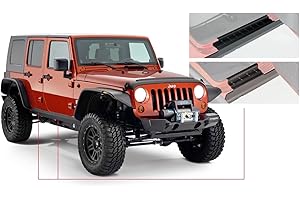 Bushwacker Trail Armor Side Rocker | 2-Piece Set, Black, Textured Finish | 14012 | Fits 2007-2018 Jeep Wrangler JK, works with Flat or OE/Factory Style Fender Flares