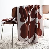 LumiSyne Faux Cashmere Throw Blanket Geometric Leaf Pattern Vintage Nordic Style Soft Warm Blanket for Office Car Leisure Travel Tapestry Decorative Throw for Sofa Couch Bed Settee 130 x 180 cm