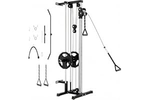 Wall Mount Cable Crossover Machine, Dual Pulley Functional Trainer with 18 Adjustable Positions & 400 LBS Capacity for Home G