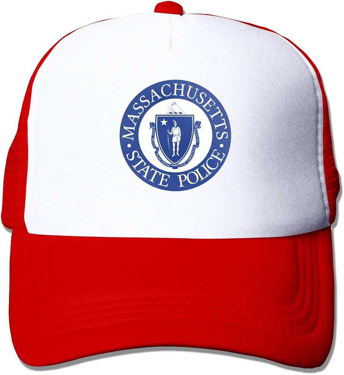 State Police of Massachusetts Adjustable Baseball Cap Mesh Cap Trucker Hats Red at Amazon Men’s