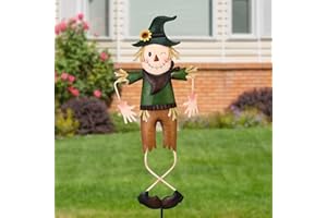 ALLADINBOX Thanksgiving Decoration Metal Scarecrow Yard Stakes Silly Winking Rustic Harvest Thanksgiving Porch Garden Stakes Decorations for Autumn Farmhouse Patio Outdoor Décor