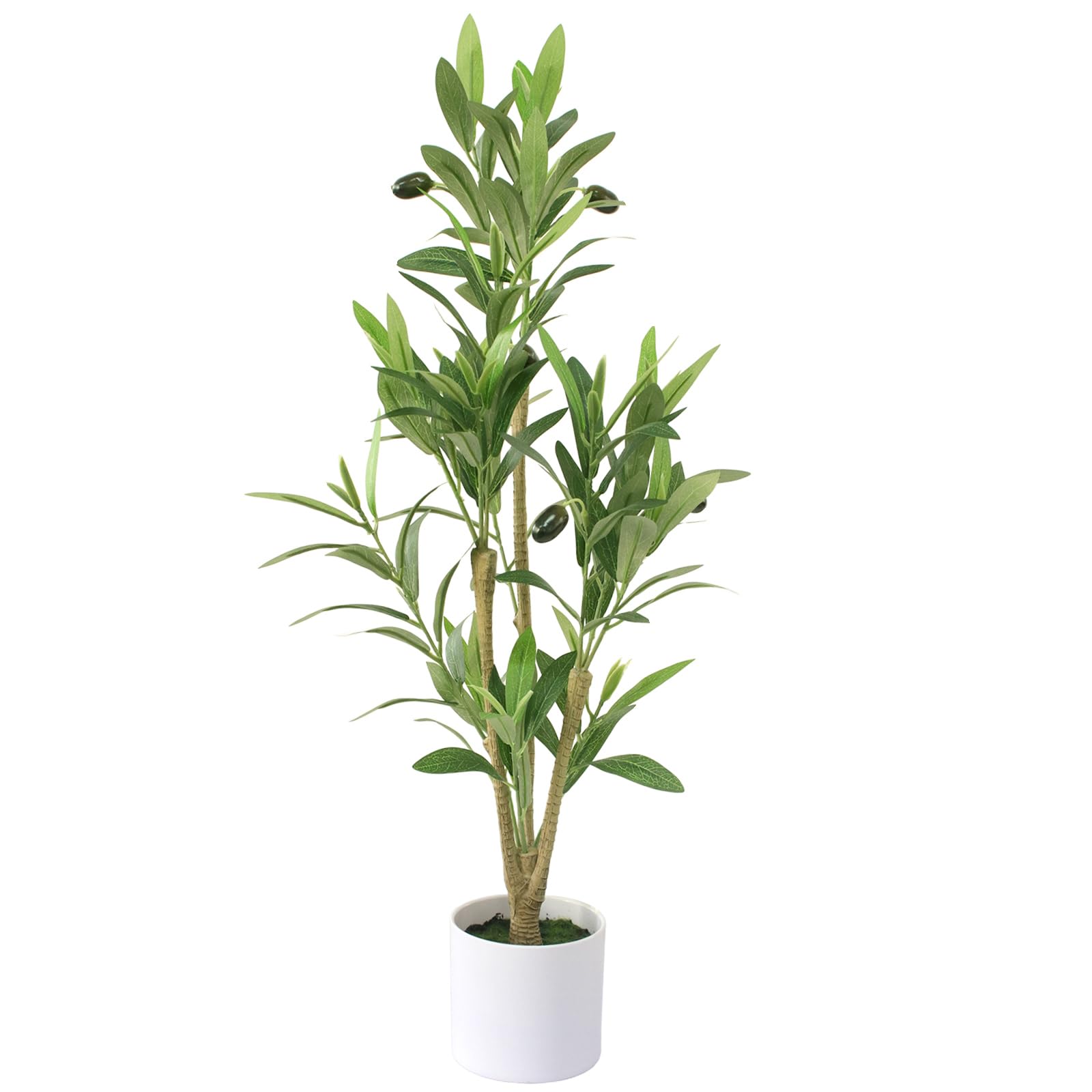 Photo 1 of 28" Fake Olive Tree with Pot Indoor, Small Artificial Olive Branches Stems Potted Greenery Faux Green Plants in Pot for Tabletop Desk Office Bedroom Bathroom Kitchen Living Room Home Decor