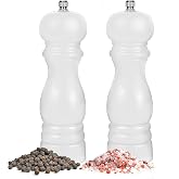 Salt and Pepper Grinder Set of 2 - Wood Salt and Pepper Mill with Adjustable Coarseness Ceramic Core - Manual Salt Grinders R