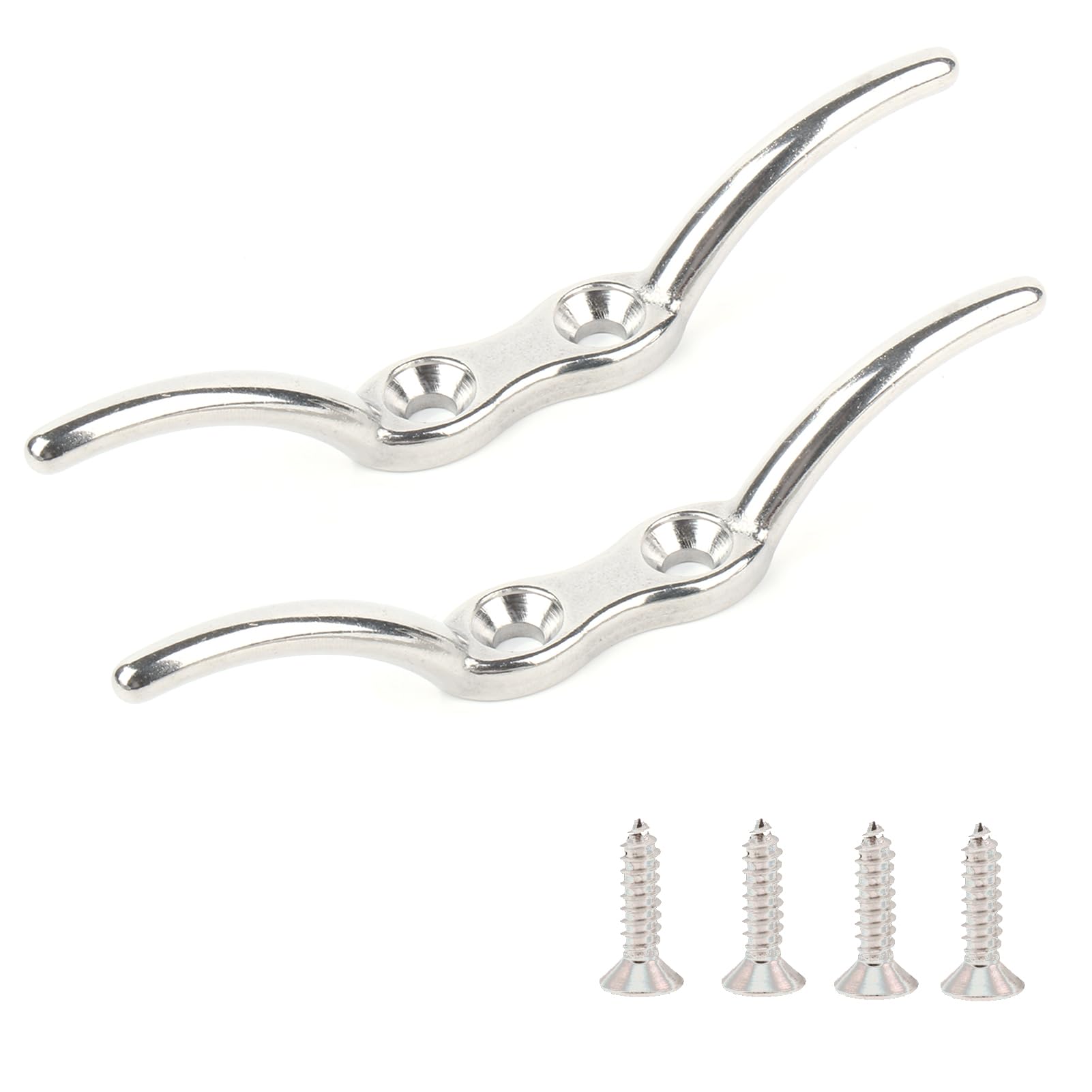 9Tong Marine Hardware Rope Cleat Steel Heavy Duty Rope Cleat Marine Stainless Deck Boat Cleat Mooring 6inch 2pcs