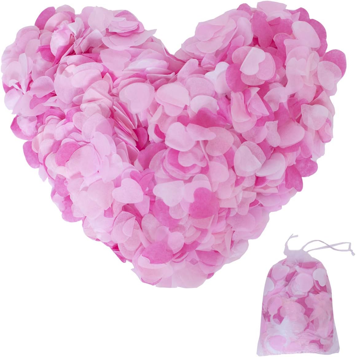 WylbJc 7500 Pieces Paper Confetti Heart Shape Tissue Table Confetti Biodegradable for Wedding Birthday Party Anniversary Decoration