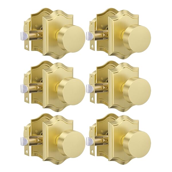 GOLDENWARM GOLD PASSAGE DOOR KNOBS, ZINC-ALLOY HEAVY DUTY...