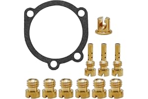 Vkinman Carburetor Jet Kit for CV40 Carburetor Main Jets Slow/Pilot Jets and Gasket Replacement 42 45 48 180 185 190 195 Replacement for Harley Davidson Sportster CV 40mm XL883 XL1200