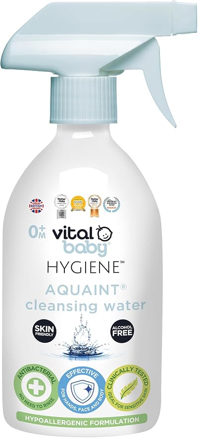Vital Baby Aquaint 500ml Cleansing Water Hypoallergenic Alcohol-Free