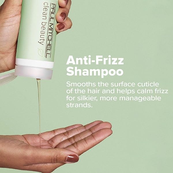 PAUL MITCHELL CLEAN BEAUTY ANTI-FRIZZ SHAMPOO, SMOOTHES HAIR, CALMS FRIZZ, FOR TEXTURED, FRIZZ-PRONE HAIR, 8.5 FL. OZ.