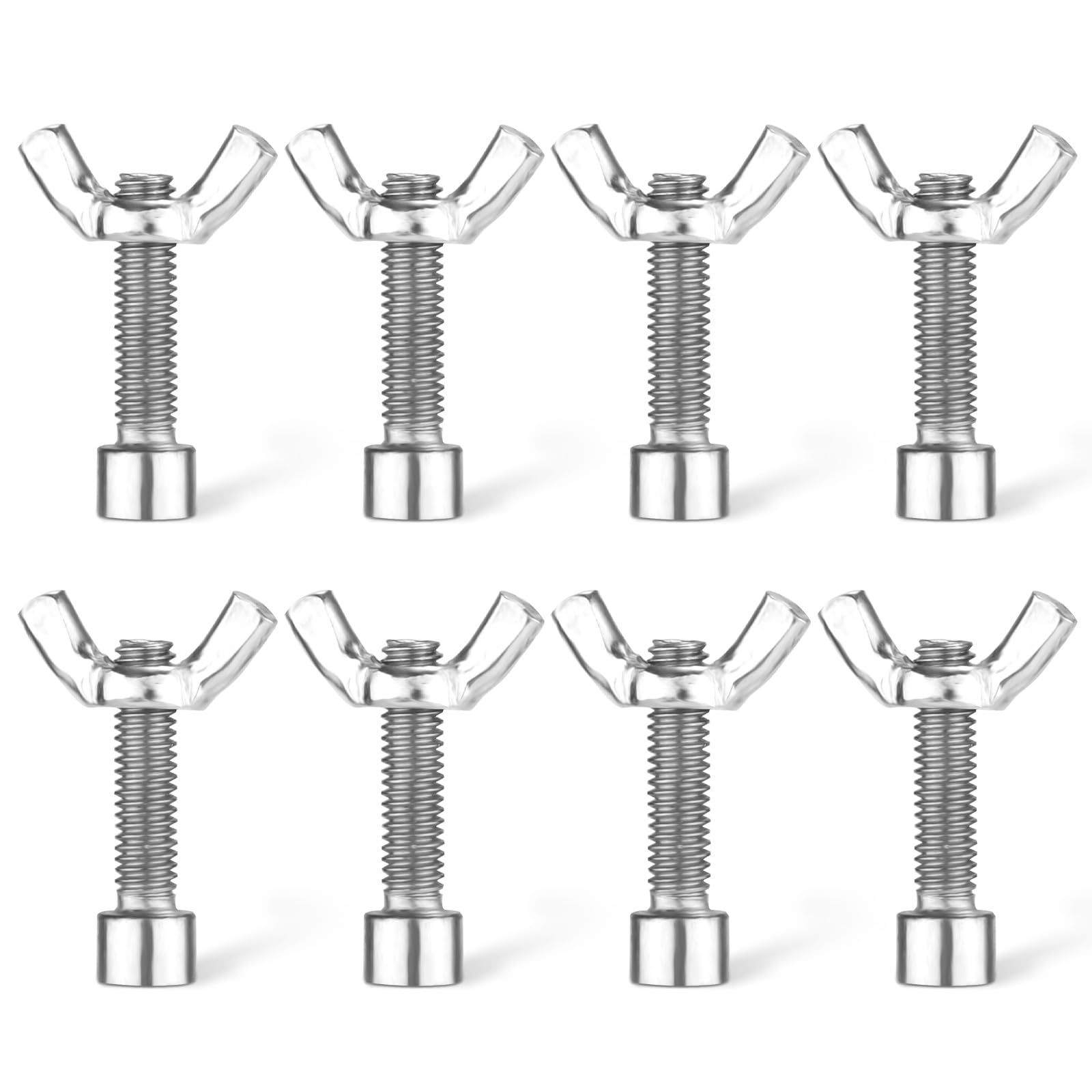 8pcs Bat Pins for Pottery Wheel, 1/4x1" Bolts and Bat-Shaped Wing Nuts for Ceramics Stainless Steel Bat Needle Replacements Pottery Tools for Any Standard Pottery Wheel Head and Pottery Bat