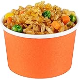 Coppetta 3-Ounce Dessert Cups, 200 Disposable Ice Cream Cups - Lids Sold Separately, Durable, Orange Paper Frozen Yogurt Bowls, For Hot And Cold Foods, Perfect For Gelato Or Mousse - Restaurantware