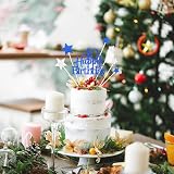 Pargleev Glittery Royal Blue 40th Cake Topper Star Men Women 40 Birthday view 6