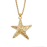 YHGDY Gold Starfish Necklace for Women Vintage Starfish Pendant Necklaces Beachy Necklace for Women Summer Vacation Jewelry