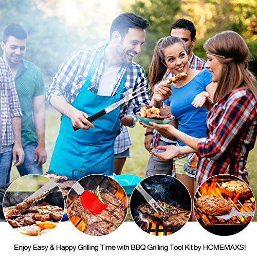 image for Homemaxs Grill Tools，BBQ Tools Set 5pcs with Case for Men, Stainless