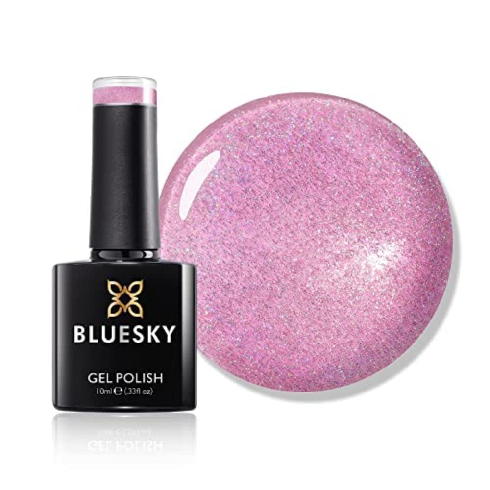 Bluesky Gel Nail Polish, Tale As Old As Time Ch08, Pink Glitter, Long Lasting, Chip Resistant, 10 ml (Requires Curing Under UV LED Lamp)