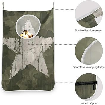 KIMDFACE Bolsa de Tela Oxford para Ropa Sucia Que se cuelga en Las