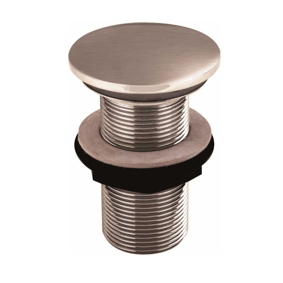 Satin Bronze Solid Brass Unslotted Click Clack Basin Sink Push Button Waste Pop Up