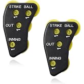 2 Pack 4 Wheel Baseball Umpire Clicker Indicator Umpire Gear Softball Referee Equipment Pitch Counter Clicker for Scorekeeper Recording Outs Innings Balls White