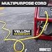 Iron Forge Cable 10 Gauge 50ft Lighted Outdoor Heavy Duty Extension Cord with 3 Outlets - 15 Amp 10/3 SJTW Yellow Extension Cord with Multiple Outlets