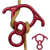 AOKWIT 50KN Rescue Figure, 8 Descender Large Bent-Ear Belaying and Rappelling Gear Belay Device Climbing for Rock Climbing Peak Rescue 7075 Aluminum Alloy