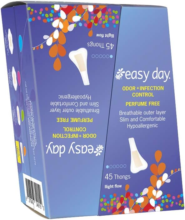 EasyDay Thongs Unscented, Hypoallergenic,Odour & Infection Control Because You are Busy - 90 Count Pack