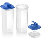 Tupperware Slim Line 2-Pitcher Set in Blue, Dishwasher Safe and BPA Free (2L / 8.4 Cups, Set of 2)