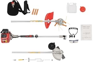 RINGMASTER Gas Weed Eater 2-Stroke 26CC Gas Powered Weed Wacker Trimmer Grass String Trimmer Eater Brush Cutter Lawn Edger with 2 Blade Heads for Lawn,Yard,Garden (8500r/min)