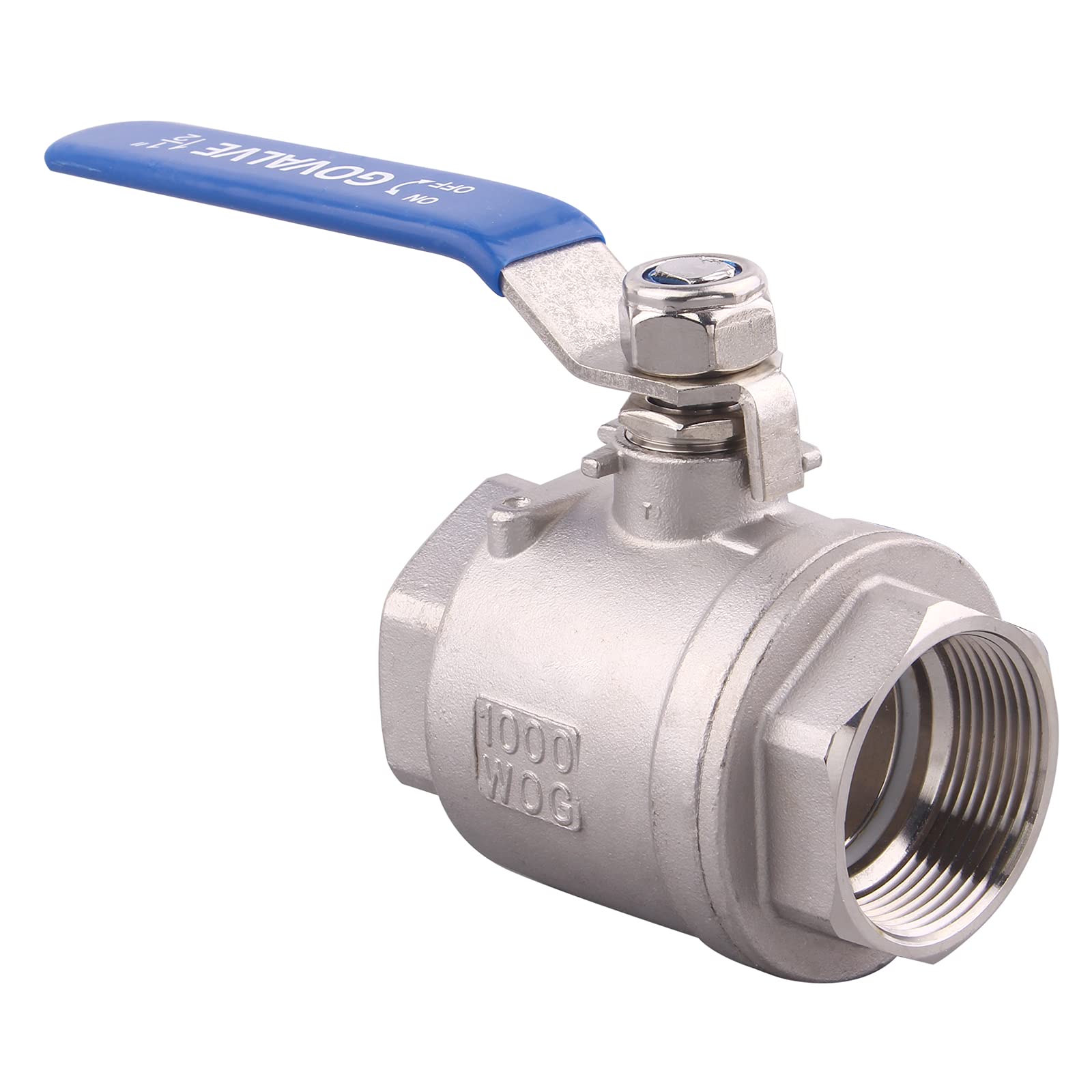 Photo 1 of GOVALVE 2-PC Ball Valve Stainless Steel - 1 1/2" NPT Female Full Port Ball Valve For water oil and gas