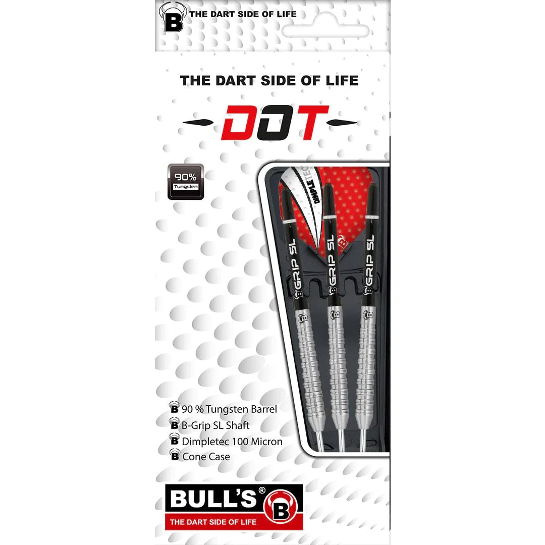 Bull's Dot D3 Steel Dart 22g, Black/Silver/Red