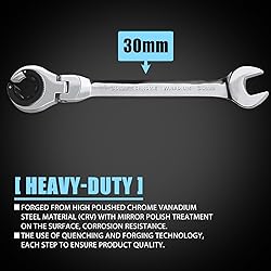 LOSCHEN 1PC 30mm Open Flex-Head Ratcheting