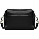 LNORMIA Triple Zip Crossbody Bag for Women - Vegan Leather Camera Purse with Detachable Strap & Organizer Pockets for Travel