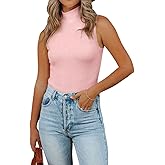 Lacozy Tank Tops for Women's Mock Turtleneck Top 2026 Summer Basic Sleeveless Stretch Ribbed Slim Fit Shirt