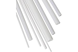 UPTUOLI 10Pcs White Plastic ABS Rods - Round Solid Bar for DIY Model Making, Sand Table, Doll House, Scene Making, Building - Length 250mm, Diameter 3mm