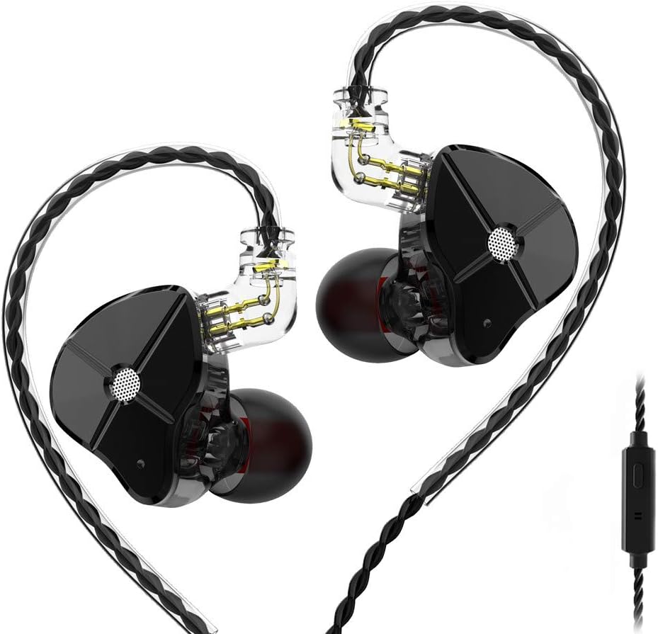 TRN ST1 1DD + 1BA Dual Driver in Ear Earphone, Senlee Hifi Ear Monitors with 1Dynamic and Balanced Armature Drivers Audio Stereo Earbuds(No Mic, Black): Home Improvement