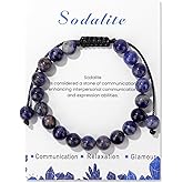 Healing Crystal Bracelet for Women 8mm Natural Stone Crystal Beaded Bracelets Adjustable Handmade Gemstone Bracelet Healing Jewelry Mother's Day Gifts for Women